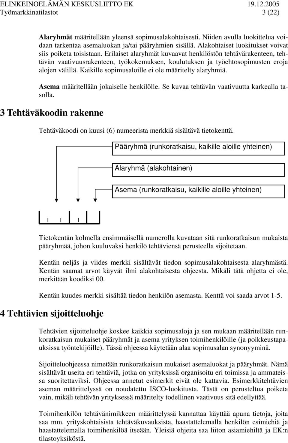 Erilaiset alaryhmät kuvaavat henkilöstön tehtävärakenteen, tehtävän vaativuusrakenteen, työkokemuksen, koulutuksen ja työehtosopimusten eroja alojen välillä.