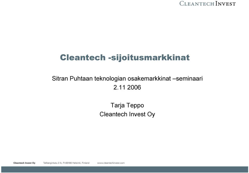 osakemarkkinat seminaari 2.