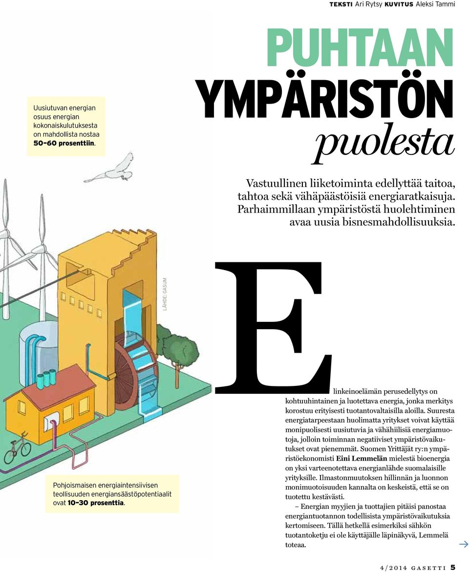 Lähde: Gasum Pohjoismaisen energiaintensiivisen teollisuuden energiansäästöpotentiaalit ovat 10 30 prosenttia.