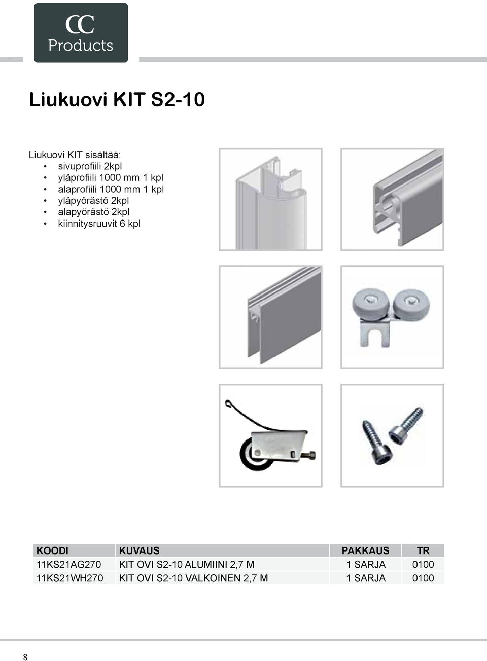 alapyörästö 2kpl kiinnitysruuvit 6 kpl 11KS21AG270 KIT OVI S2-10