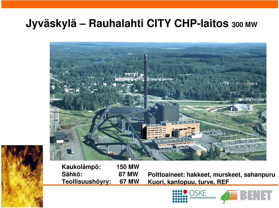 Teollisuushöyry: 67 MW Polttoaineet: