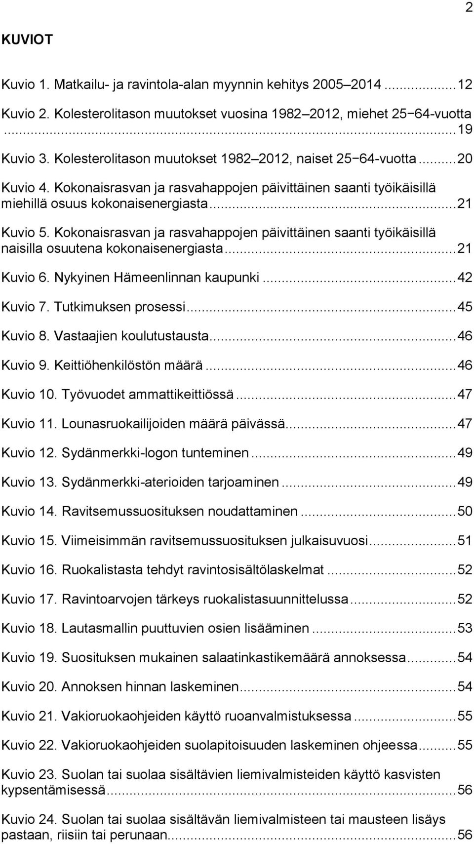 Kokonaisrasvan ja rasvahappojen päivittäinen saanti työikäisillä naisilla osuutena kokonaisenergiasta... 21 Kuvio 6. Nykyinen Hämeenlinnan kaupunki... 42 Kuvio 7. Tutkimuksen prosessi... 45 Kuvio 8.