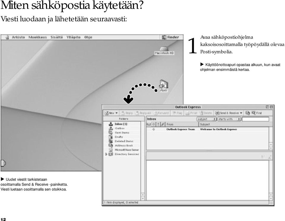 kaksoisosoittamalla työpöydällä olevaa Posti-symbolia.