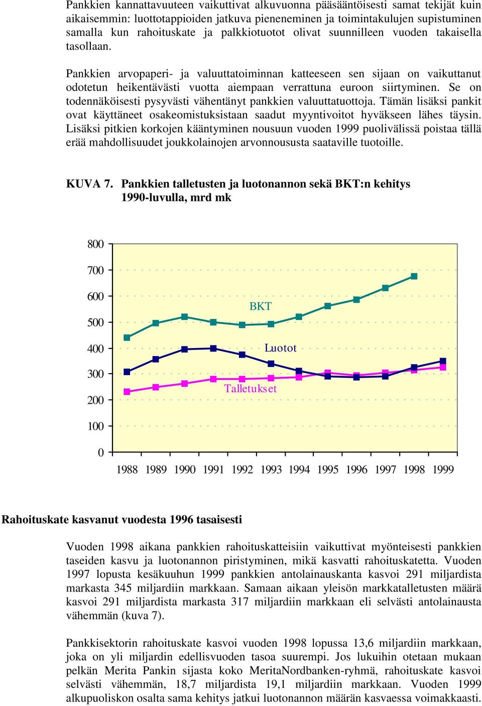 Pankkien arvopaperi- ja valuuttatoiminnan katteeseen sen sijaan on vaikuttanut odotetun heikentävästi vuotta aiempaan verrattuna euroon siirtyminen.