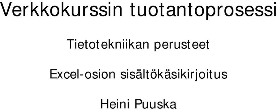 Tietotekniikan perusteet