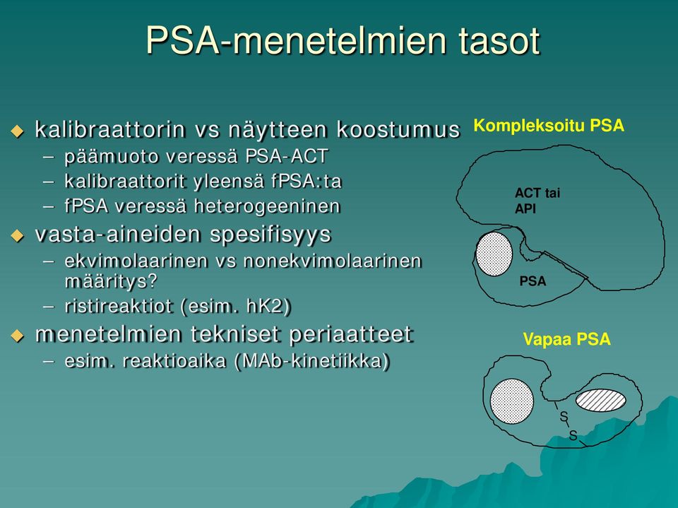 ekvimolaarinen vs nonekvimolaarinen määritys? ristireaktiot (esim.