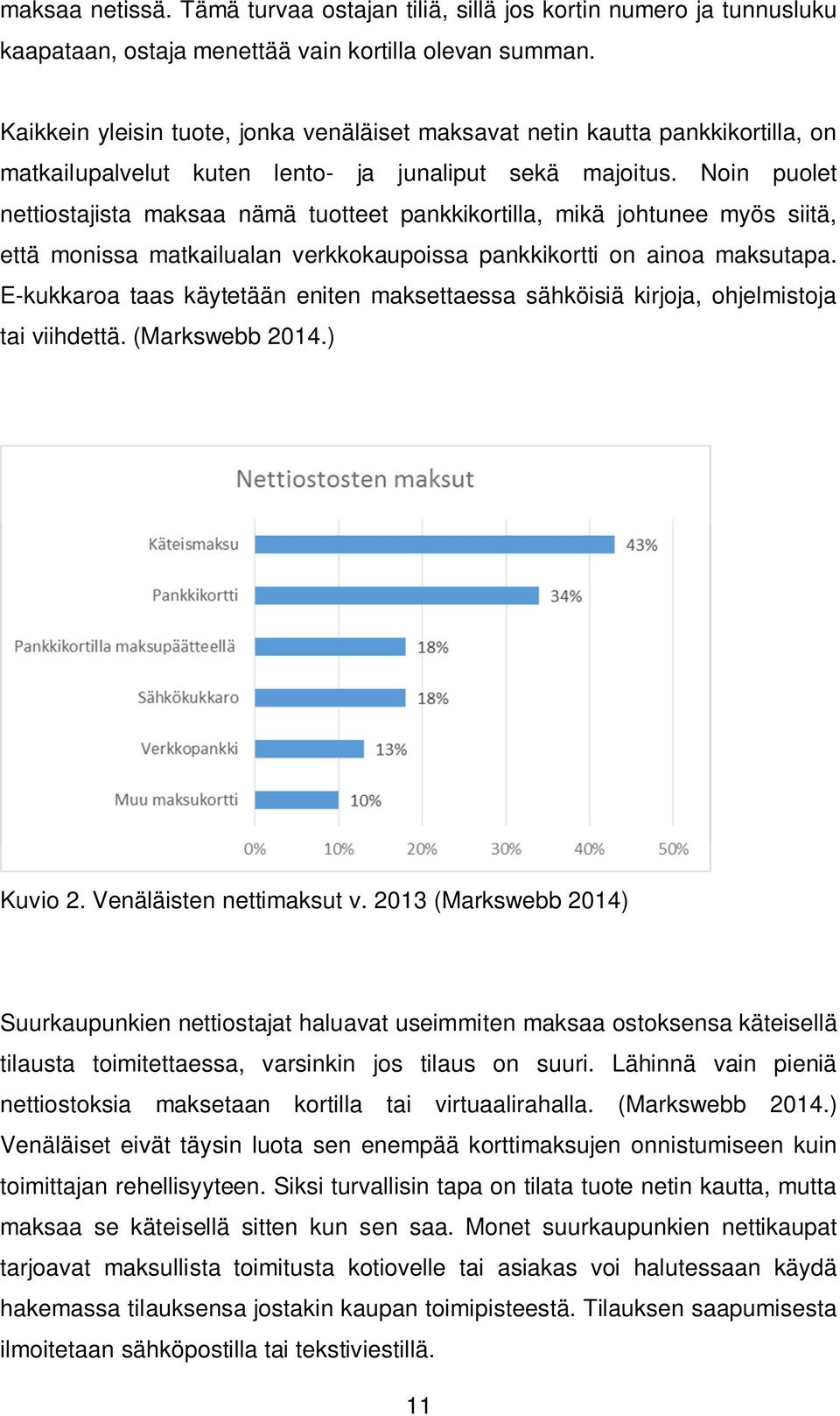 Noin puolet nettiostajista maksaa nämä tuotteet pankkikortilla, mikä johtunee myös siitä, että monissa matkailualan verkkokaupoissa pankkikortti on ainoa maksutapa.