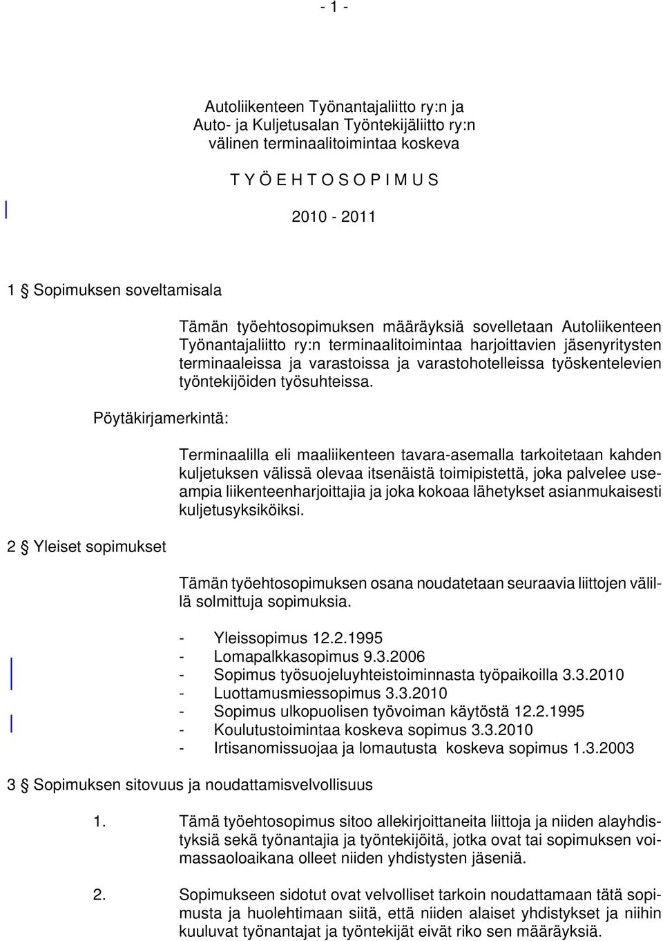varastoissa ja varastohotelleissa työskentelevien työntekijöiden työsuhteissa.
