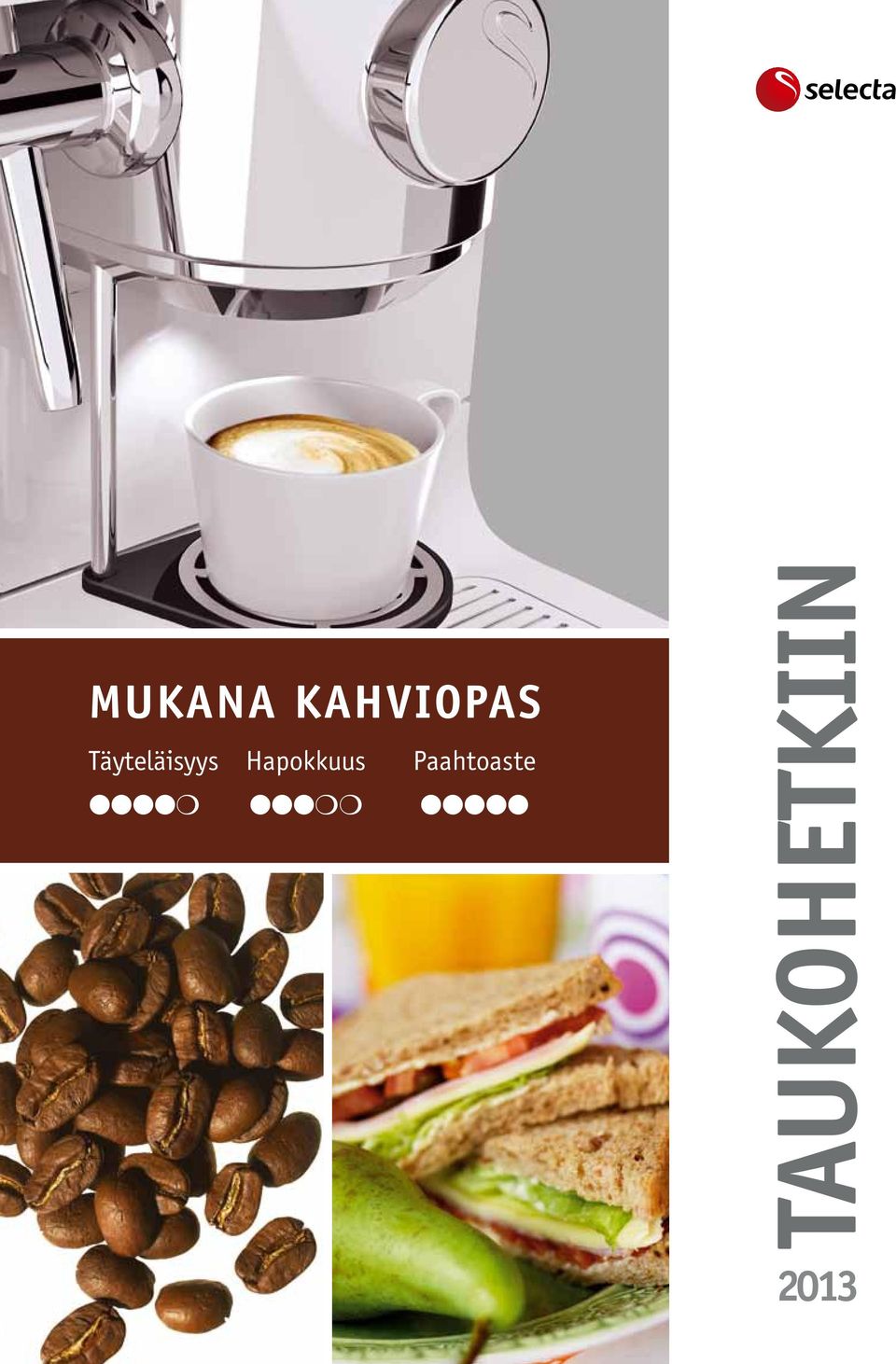 MUKANA KAHVIOPAS Täyteläisyys Hapokkuus Paahtoaste llllm lllmm lllll Käyttäjäystävällinen näyttö mahdollistaa oikean kahvijuoman valinnan helposti ja