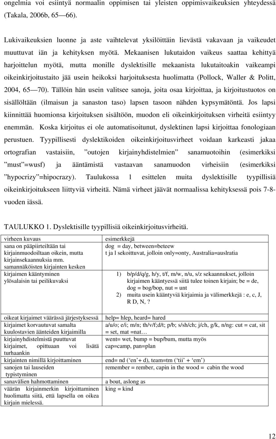 Mekaanisen lukutaidon vaikeus saattaa kehittyä harjoittelun myötä, mutta monille dyslektisille mekaanista lukutaitoakin vaikeampi oikeinkirjoitustaito jää usein heikoksi harjoituksesta huolimatta