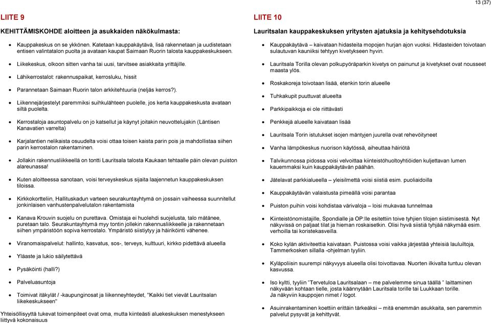 Liikekeskus, olkoon sitten vanha tai uusi, tarvitsee asiakkaita yrittäjille. Lähikerrostalot: rakennuspaikat, kerrosluku, hissit Parannetaan Saimaan Ruorin talon arkkitehtuuria (neljäs kerros?).