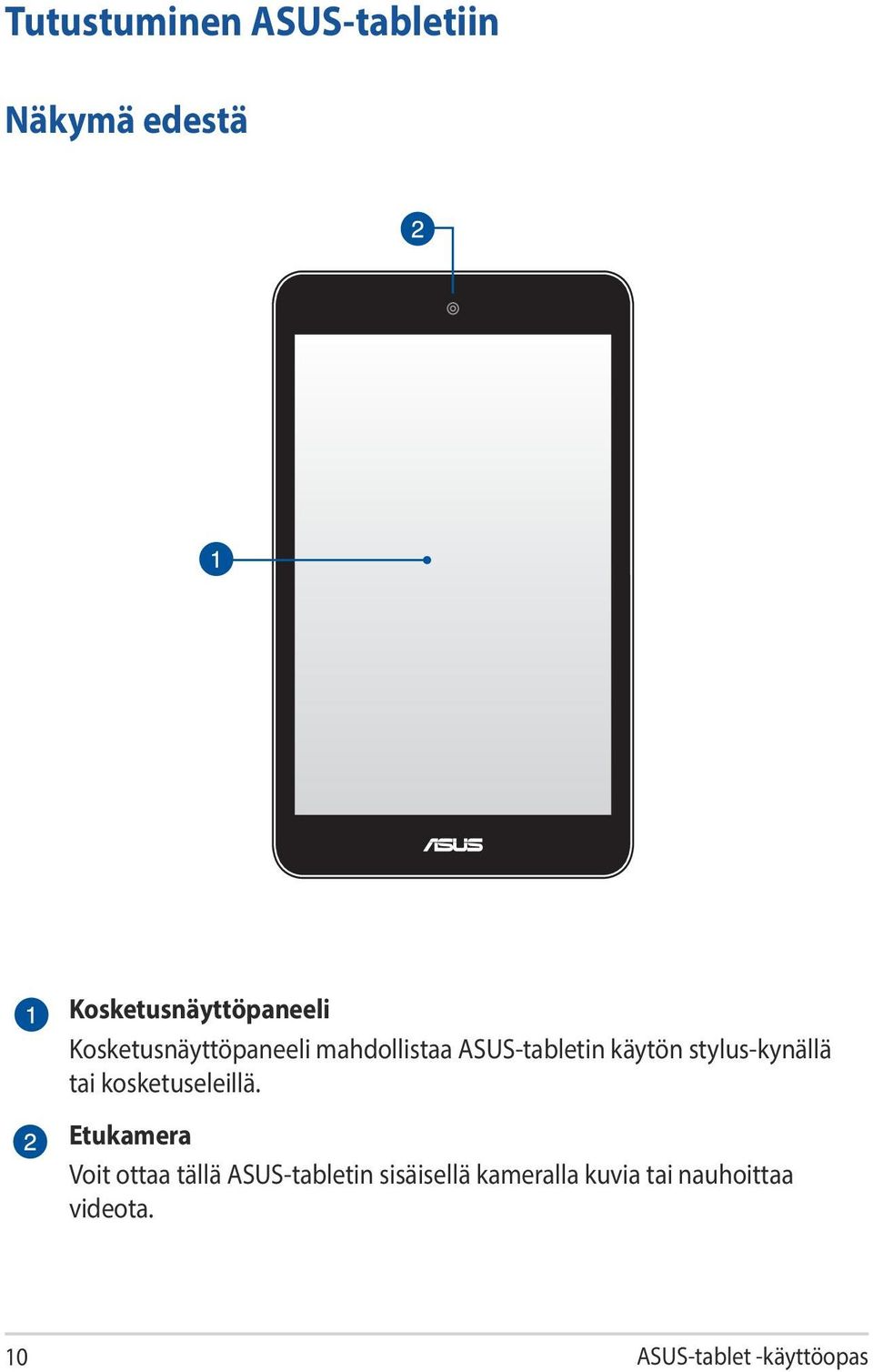 stylus-kynällä tai kosketuseleillä.