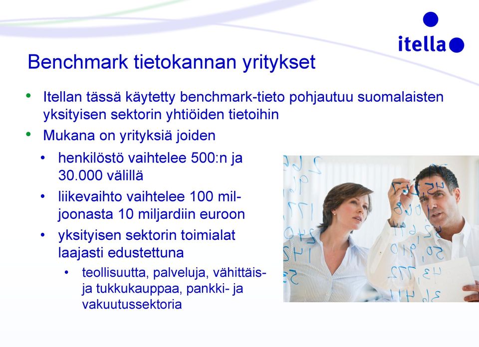 30.000 välillä liikevaihto vaihtelee 100 miljoonasta 10 miljardiin euroon yksityisen sektorin