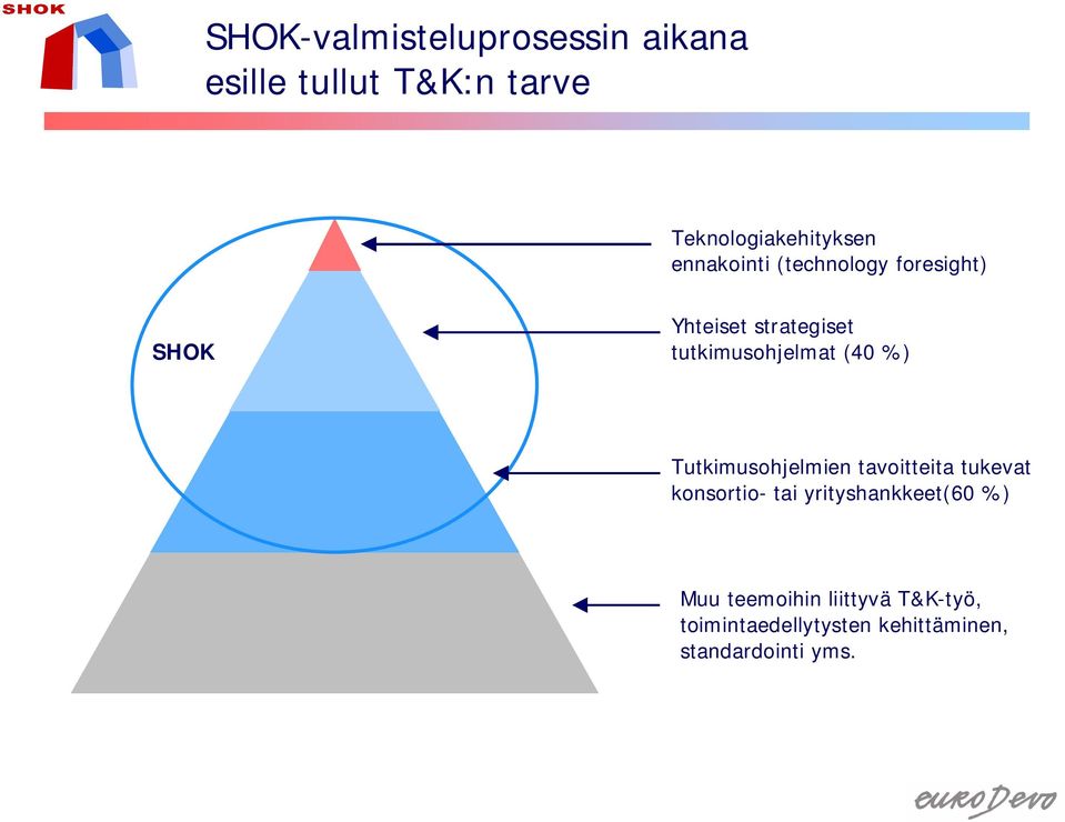 %) Tutkimusohjelmien tavoitteita tukevat konsortio- tai yrityshankkeet(60 %) Muu