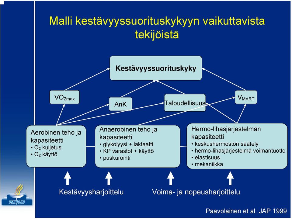 varastot + käyttö puskurointi Hermo-lihasjärjestelmän kapasiteetti keskushermoston säätely