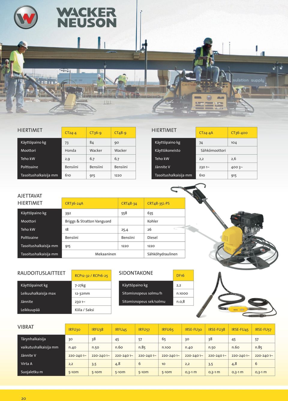 392 558 635 Moottori Briggs & Stratton Vanguard Kohler Teho kw 18 25,4 26 Polttoaine Bensiini Bensiini Diesel Tasoitushalkaisija mm 915 1220 1220 Tasoitushalkaisija mm Mekaaninen Sähköhydraulinen