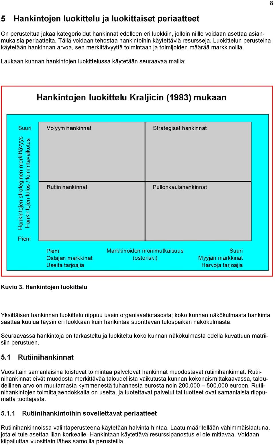 Laukaan kunnan hankintojen luokittelussa käytetään seuraavaa mallia: Kuvio 3.