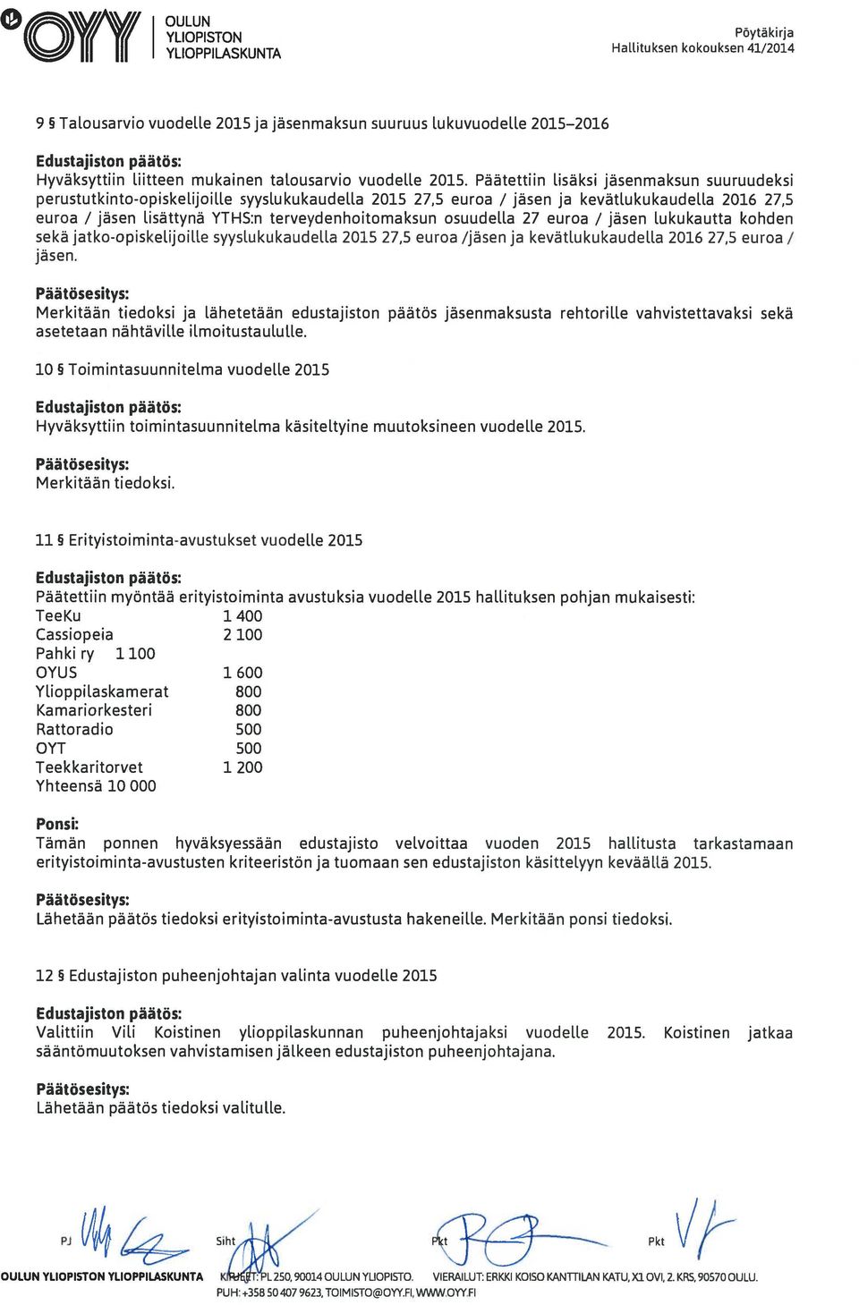 mukainen talousarvio vuodelle 2015.