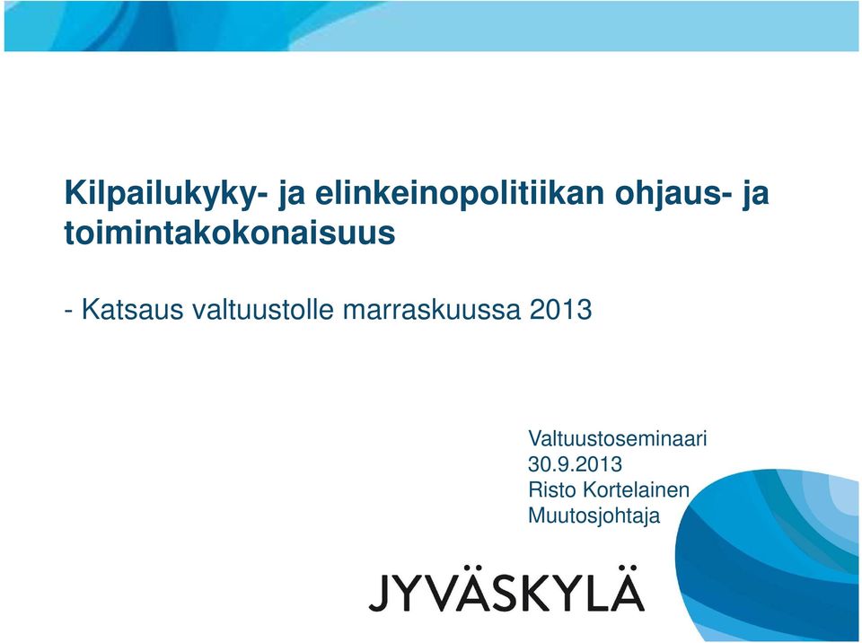 valtuustolle marraskuussa 2013