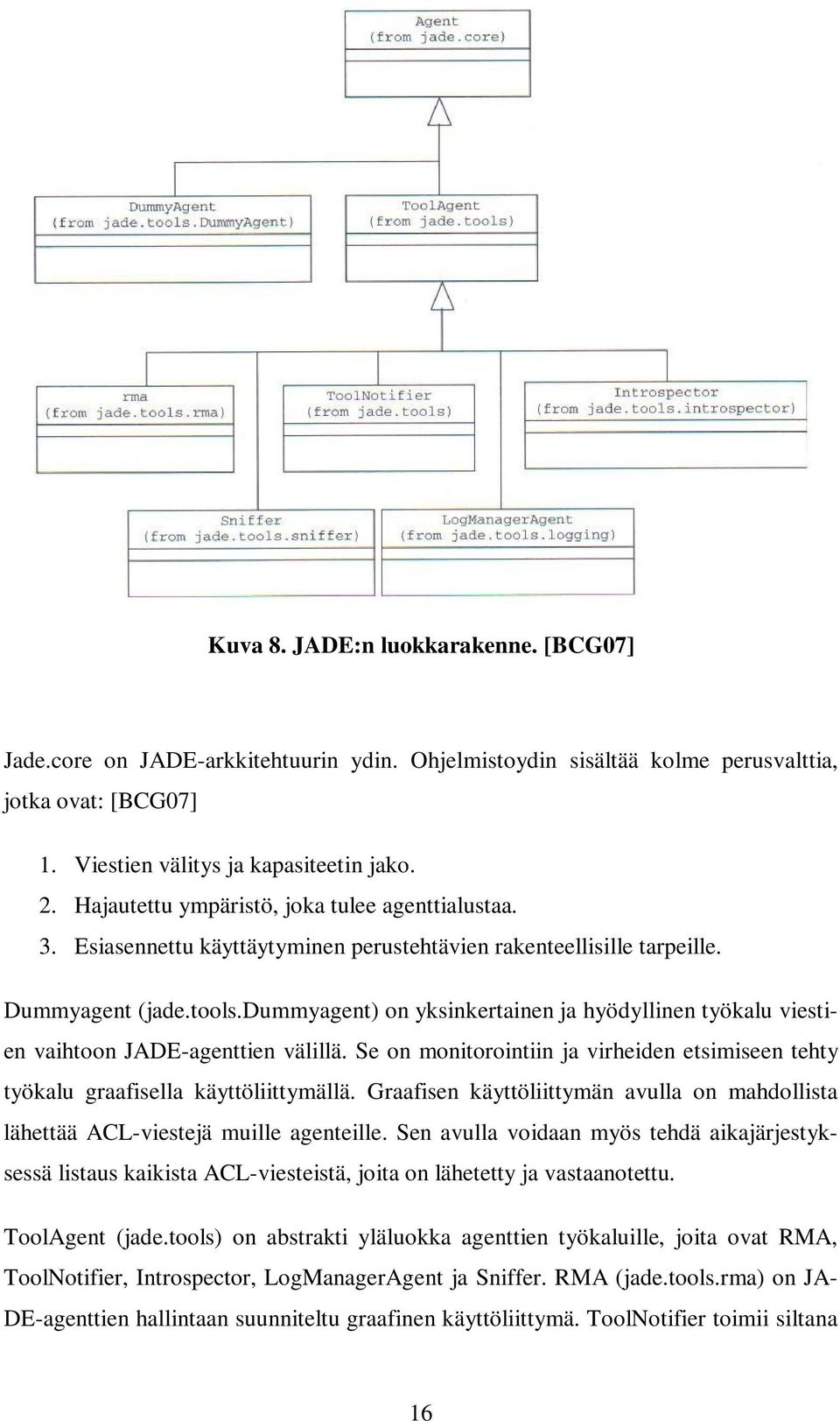 dummyagent) on yksinkertainen ja hyödyllinen työkalu viestien vaihtoon JADE-agenttien välillä. Se on monitorointiin ja virheiden etsimiseen tehty työkalu graafisella käyttöliittymällä.