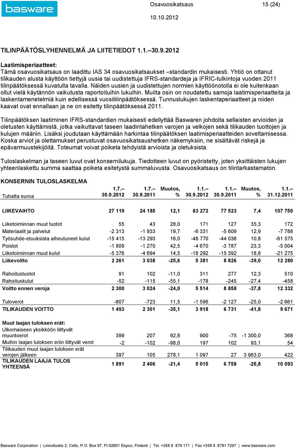 Näiden uusien ja uudistettujen normien käyttöönotolla ei ole kuitenkaan ollut vielä käytännön vaikutusta raportoituihin lukuihin.