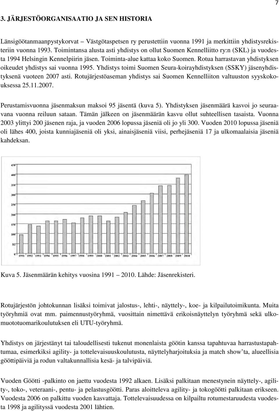 Rotua harrastavan yhdistyksen oikeudet yhdistys sai vuonna 1995. Yhdistys toimi Suomen Seura-koirayhdistyksen (SSKY) jäsenyhdistyksenä vuoteen 2007 asti.