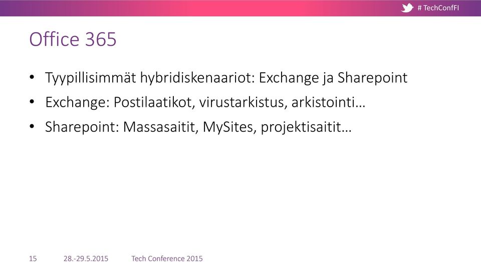 virustarkistus, arkistointi Sharepoint: