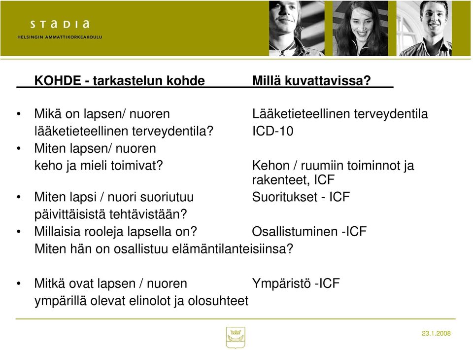 ICD-10 Miten lapsen/ nuoren keho ja mieli toimivat?