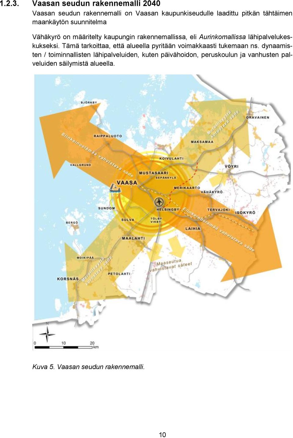 maankäytön suunnitelma Vähäkyrö on määritelty kaupungin rakennemallissa, eli Aurinkomallissa lähipalvelukeskukseksi.
