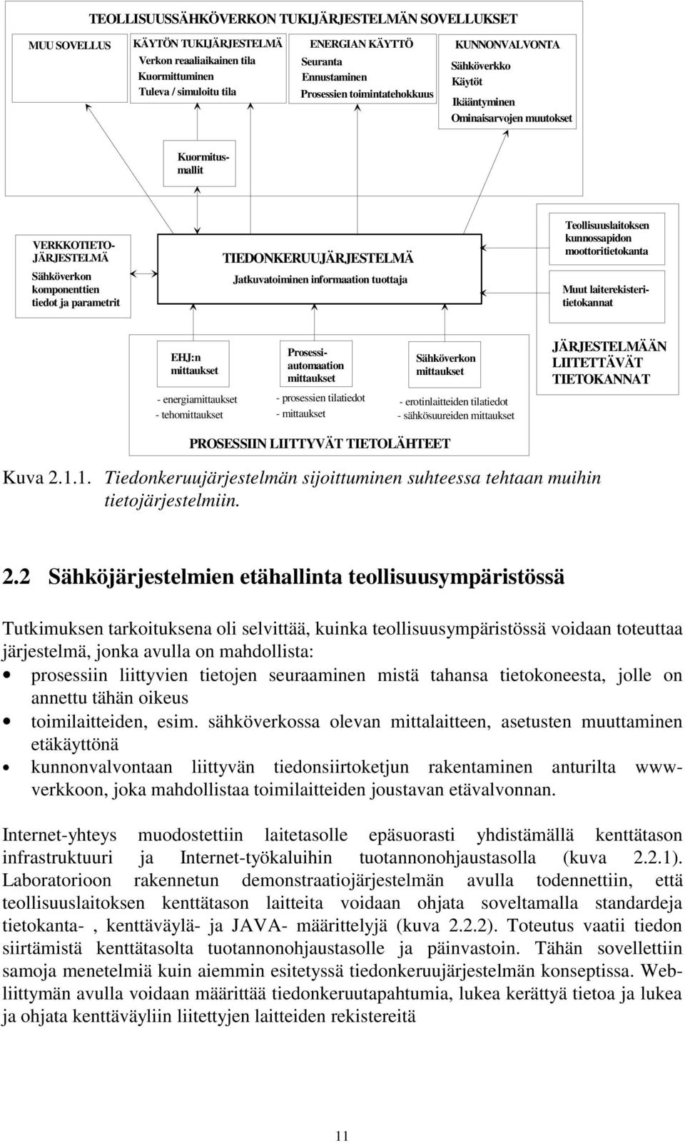 TIEDONKERUUJÄRJESTELMÄ Jatkuvatoiminen informaation tuottaja Teollisuuslaitoksen kunnossapidon moottoritietokanta Muut laiterekisteritietokannat EHJ:n mittaukset Prosessiautomaation mittaukset