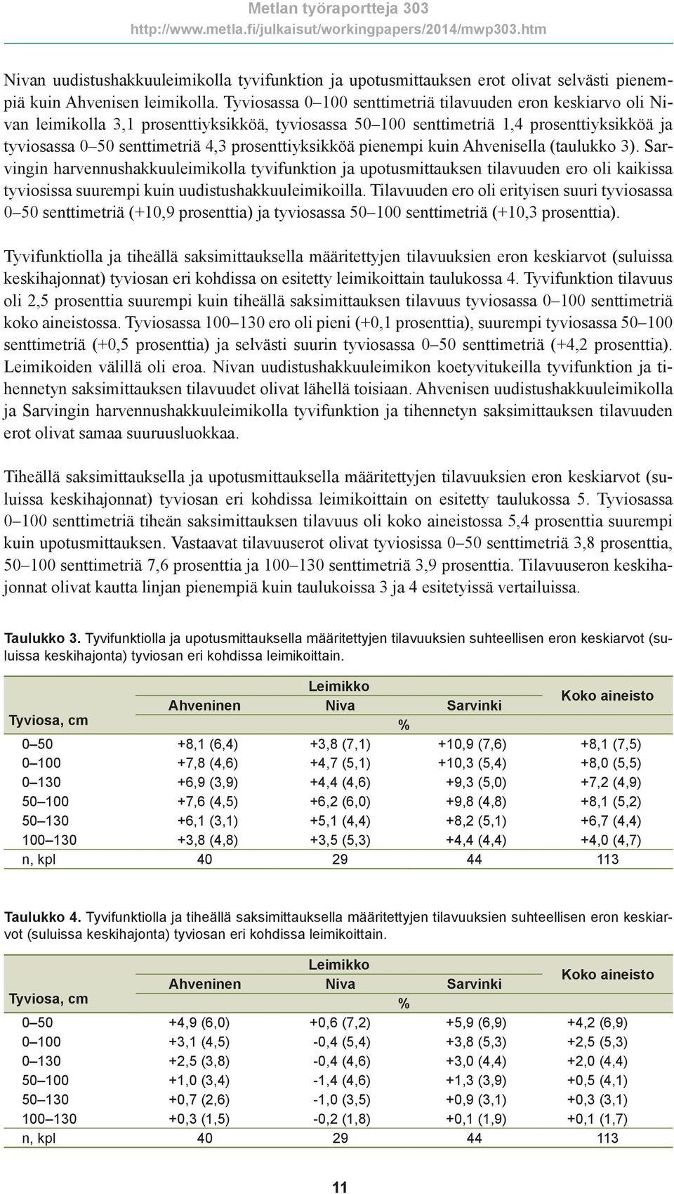 prosenttiyksikköä pienempi kuin Ahvenisella (taulukko 3).