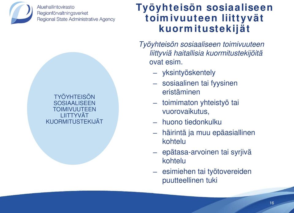 yksintyöskentely sosiaalinen tai fyysinen eristäminen toimimaton yhteistyö tai vuorovaikutus, huono tiedonkulku
