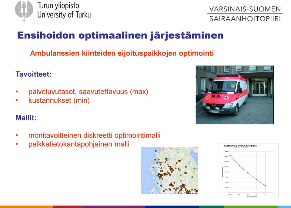 palveluvutasot, saavutettavuus (max) kustannukset (min)