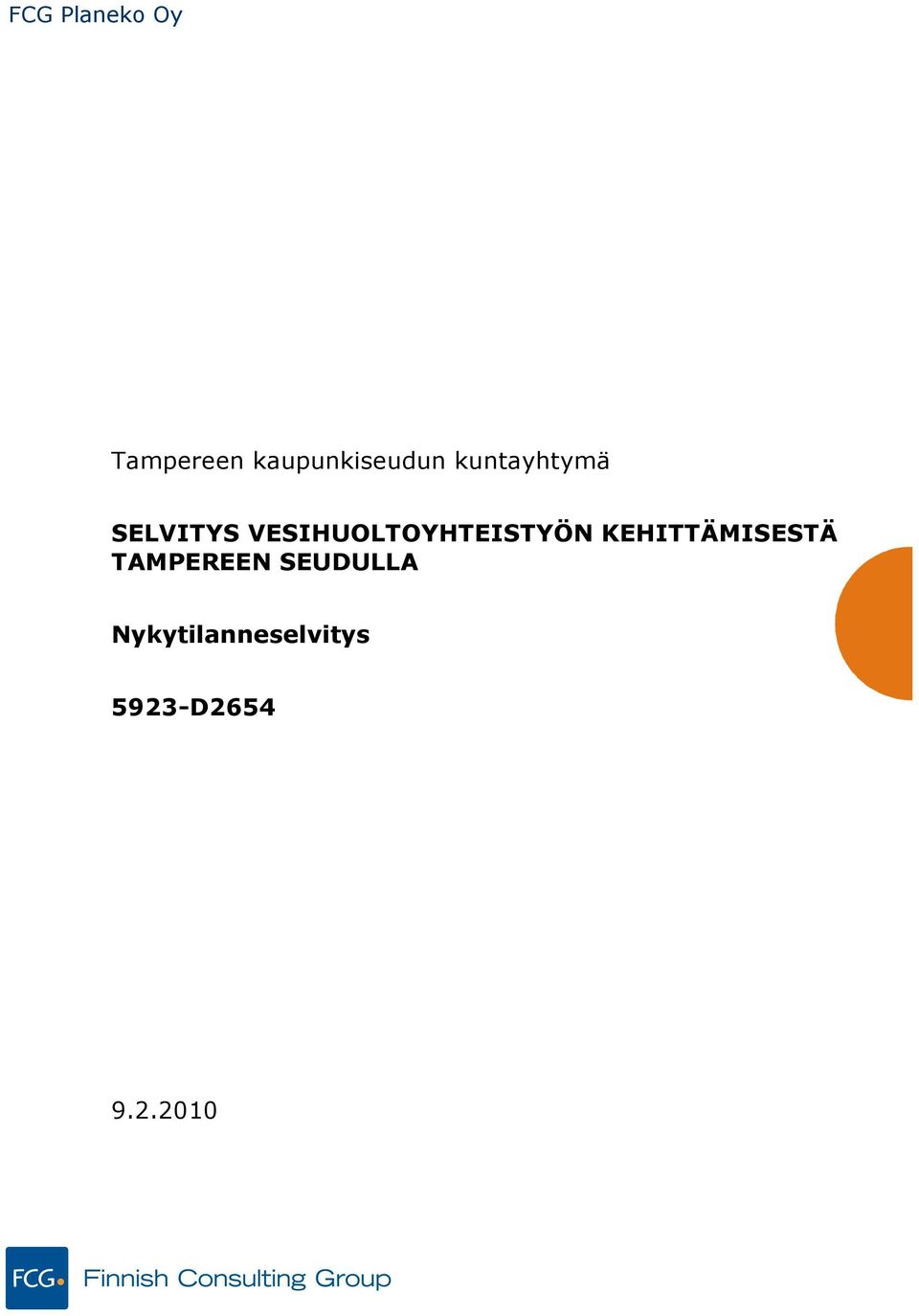 VESIHUOLTOYHTEISTYÖN KEHITTÄMISESTÄ