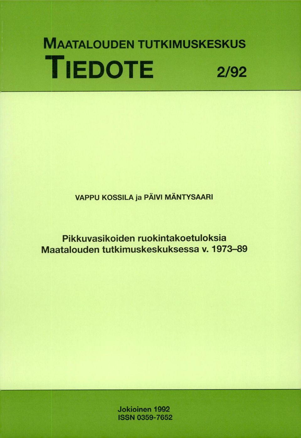 ruokintakoetuloksia Maatalouden