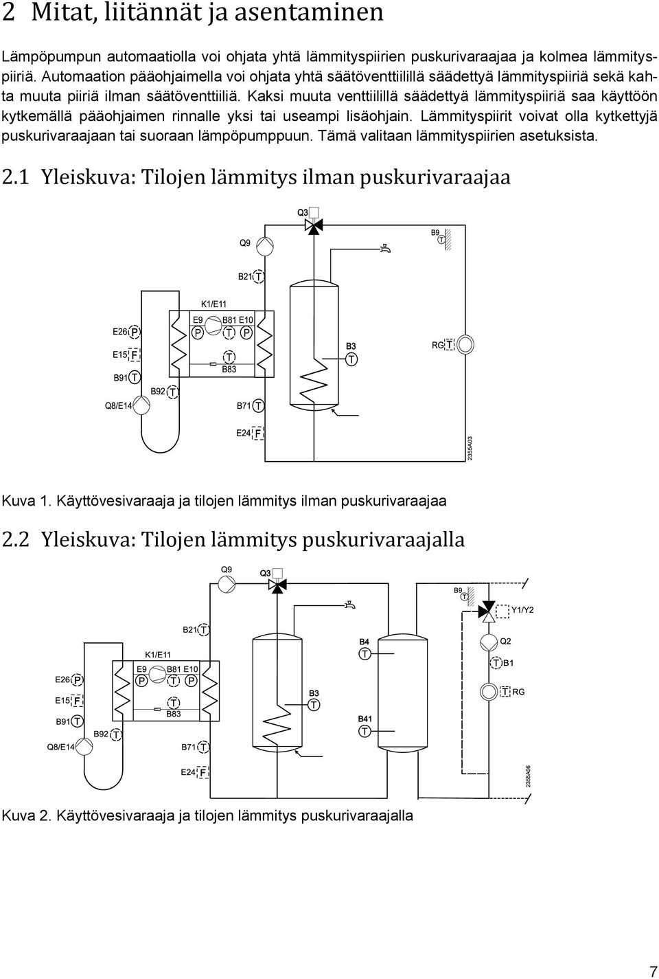 Kaksi muuta venttiilillä säädettyä lämmityspiiriä saa käyttöön kytkemällä pääohjaimen rinnalle yksi tai useampi lisäohjain.