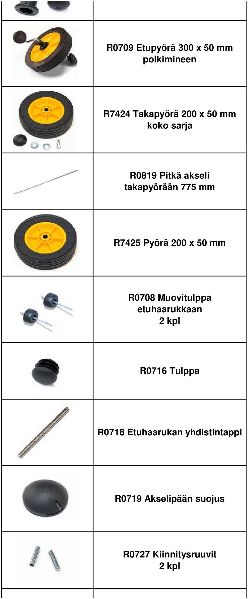 200 x 50 mm R0708 Muovitulppa etuhaarukkaan R0718