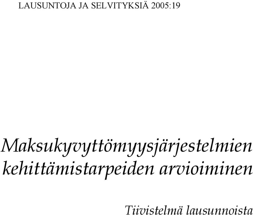 Maksukyvyttömyysjärjestelmien