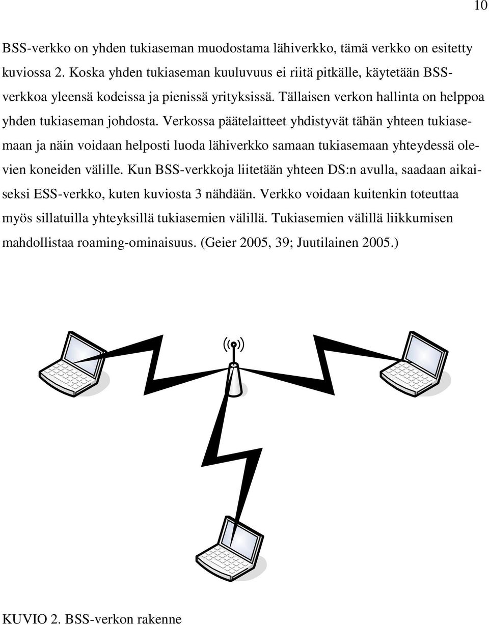 Verkossa päätelaitteet yhdistyvät tähän yhteen tukiasemaan ja näin voidaan helposti luoda lähiverkko samaan tukiasemaan yhteydessä olevien koneiden välille.