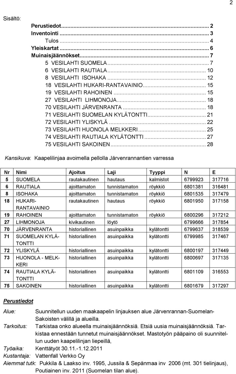 .. 22 73 VESILAHTI HUONOLA MELKKERI... 25 74 VESILAHTI RAUTIALA KYLÄTONTTI... 27 75 VESILAHTI SAKOINEN.