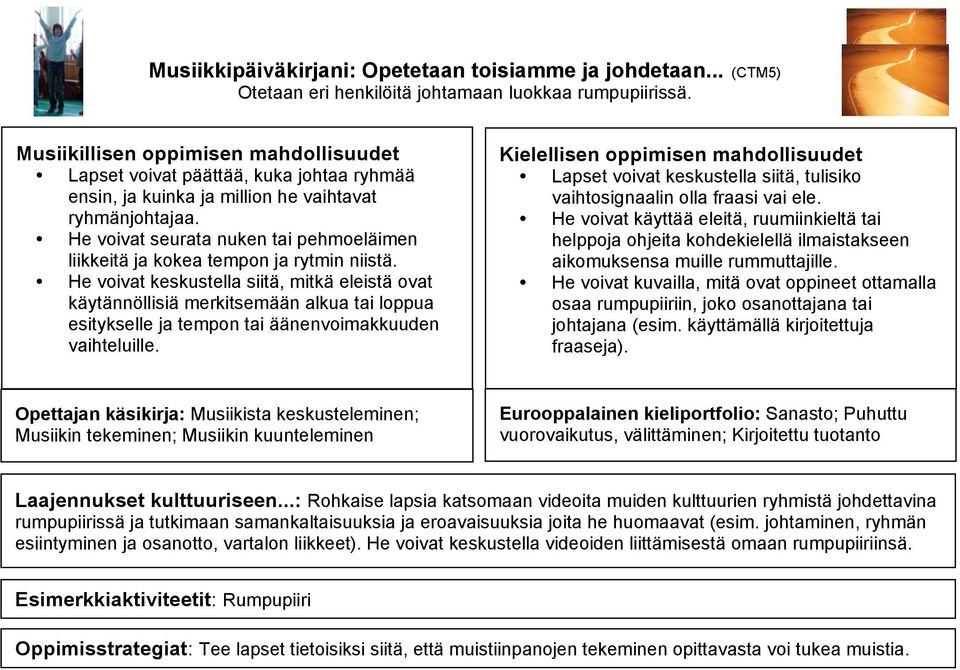 He voivat seurata nuken tai pehmoeläimen liikkeitä ja kokea tempon ja rytmin niistä.