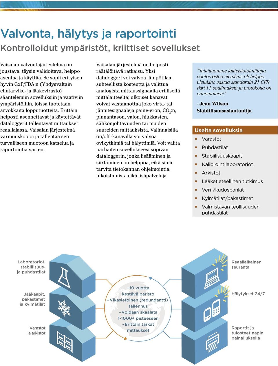 Erittäin helposti asennettavat ja käytettävät dataloggerit tallentavat mittaukset reaaliajassa.