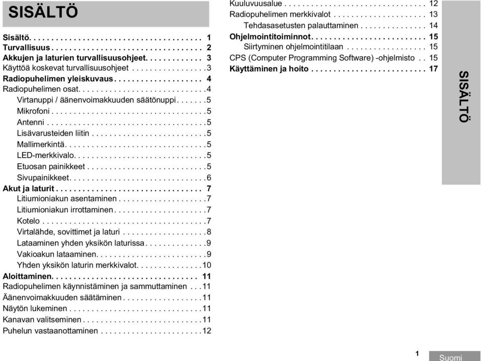 ...................................5 Lisävarusteiden liitin..........................5 Mallimerkintä................................5 LED-merkkivalo..............................5 Etuosan painikkeet.