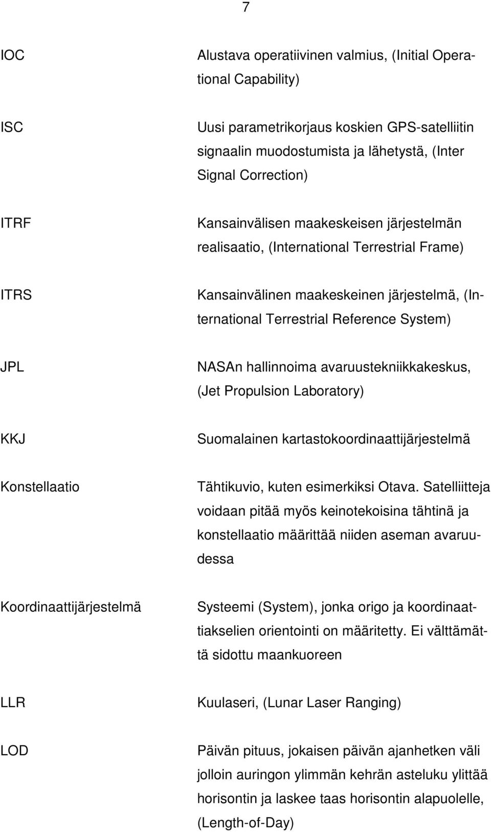 hallinnoima avaruustekniikkakeskus, (Jet Propulsion Laboratory) KKJ Suomalainen kartastokoordinaattijärjestelmä Konstellaatio Tähtikuvio, kuten esimerkiksi Otava.