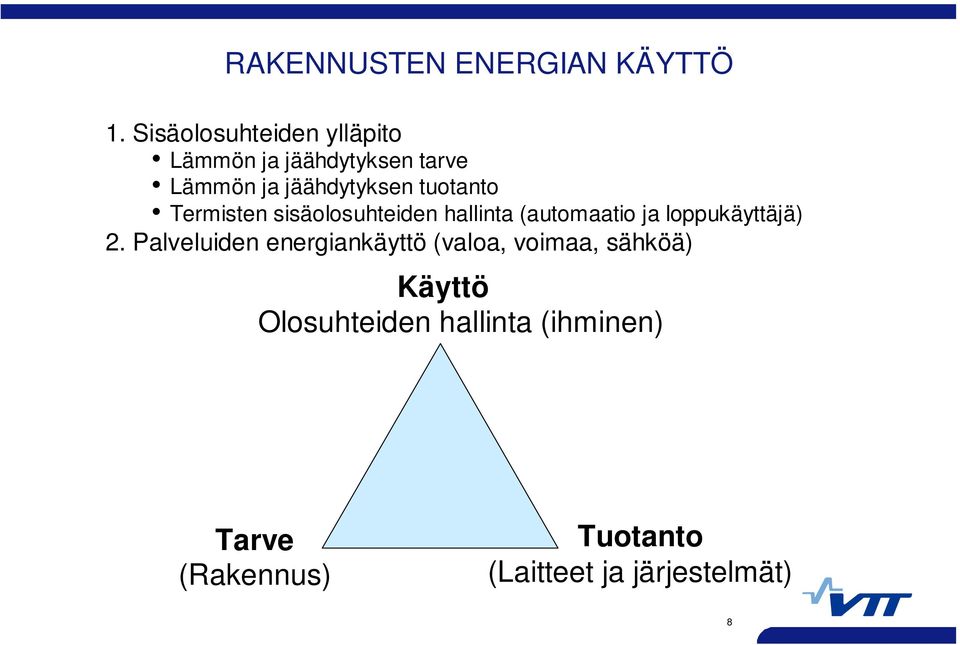 tuotanto Termisten sisäolosuhteiden hallinta (automaatio ja loppukäyttäjä) 2.