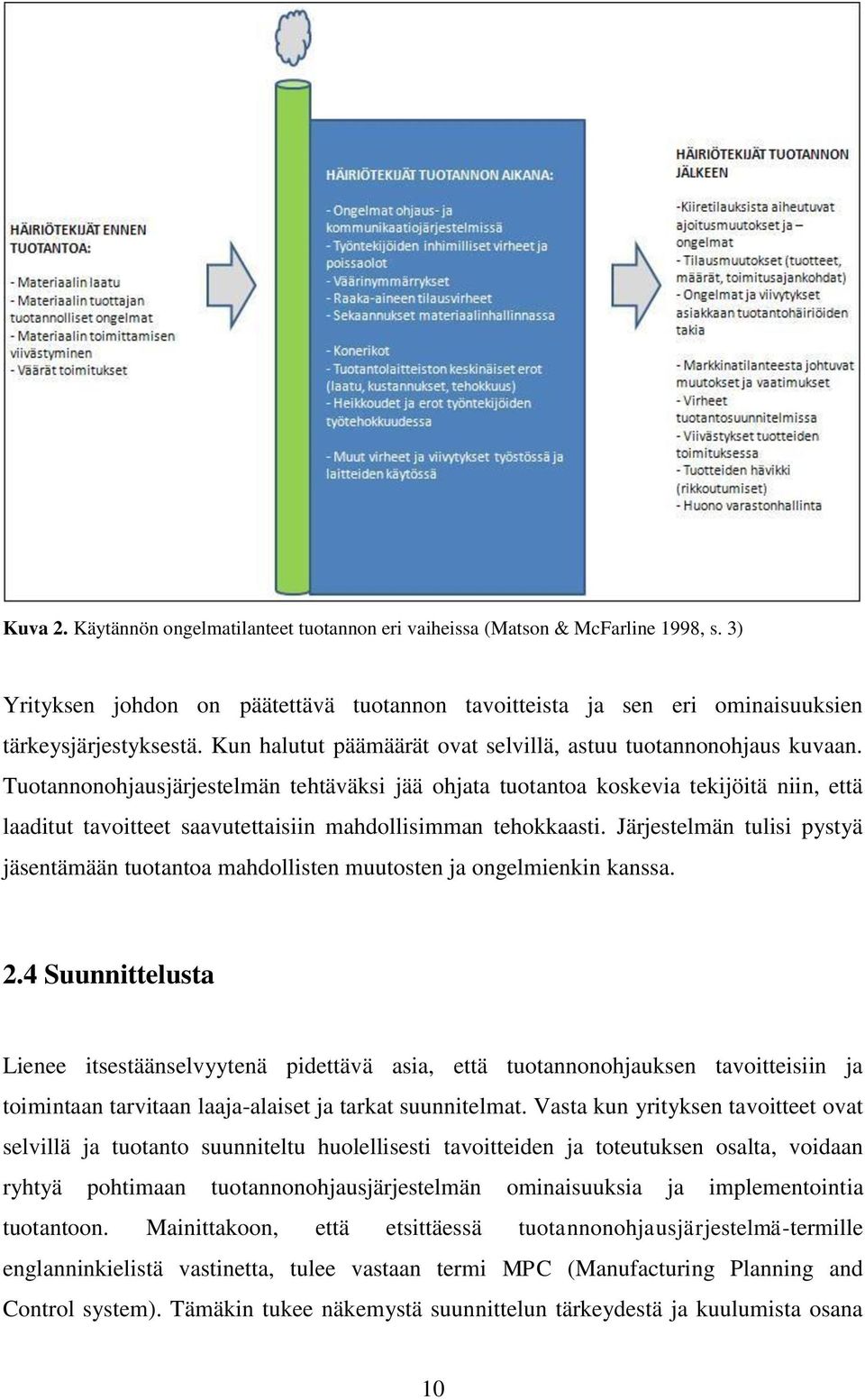 Tuotannonohjausjärjestelmän tehtäväksi jää ohjata tuotantoa koskevia tekijöitä niin, että laaditut tavoitteet saavutettaisiin mahdollisimman tehokkaasti.