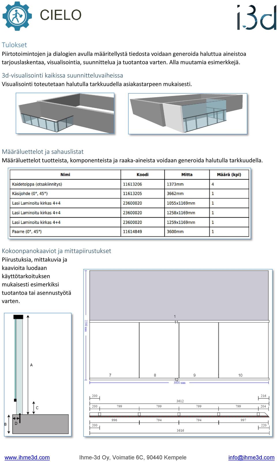 3d-visualisointi kaikissa suunnitteluvaiheissa Visualisointi toteutetaan halutulla tarkkuudella asiakastarpeen mukaisesti.