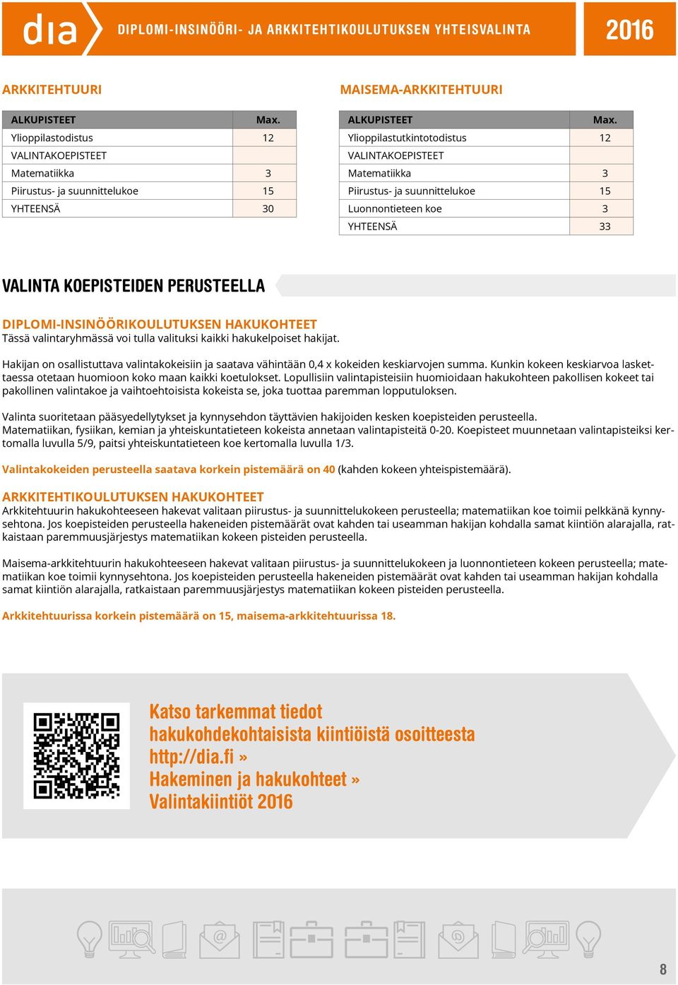 HAKUKOHTEET Tässä valintaryhmässä voi tulla valituksi kaikki hakukelpoiset hakijat. Hakijan on osallistuttava valintakokeisiin ja saatava vähintään 0,4 x kokeiden keskiarvojen summa.