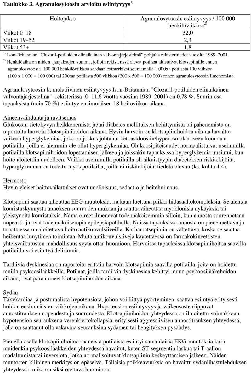 elinaikainen valvontajärjestelmä" pohjalta rekisteritiedot vuosilta 1989 2001.