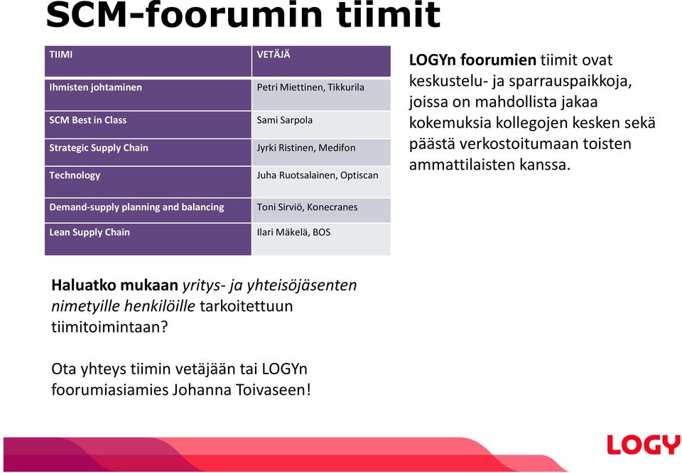 kesken sekä päästä verkostoitumaan toisten ammattilaisten kanssa.